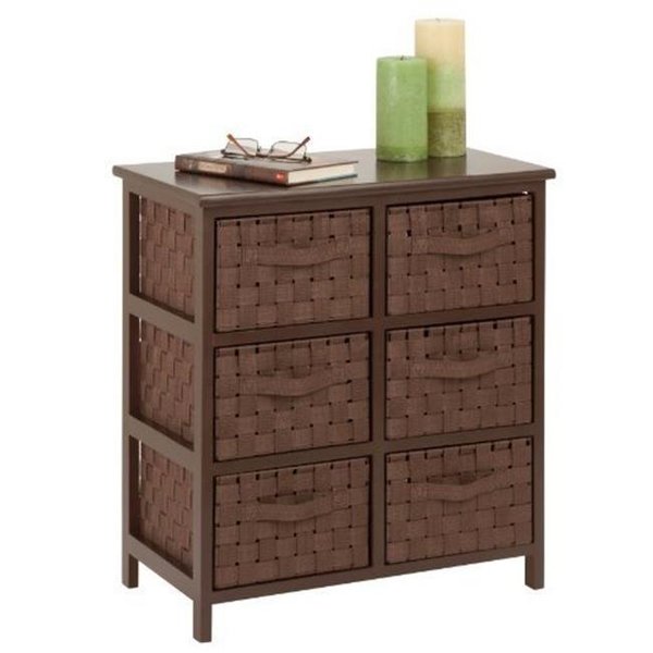 Honey-Can-Do Honey-Can-Do TBL-03758 6 drawer chest ; java brown TBL-03758